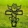 DINOZOZO Samoyed Dog Grave Marker Garden Stakes Forever Loved Dog Memorial Gift Cemetery Decor Custom Metal Signs2