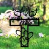 DINOZOZO Samoyed Dog Grave Marker Garden Stakes Forever Loved Dog Memorial Gift Cemetery Decor Custom Metal Signs4
