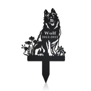 DINOZOZO Schipperke Dog Grave Marker Garden Stakes Dog Sympathy Gift Cemetery Decor Memorial Custom Metal Signs2