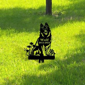DINOZOZO Schipperke Dog Grave Marker Garden Stakes Dog Sympathy Gift Cemetery Decor Memorial Custom Metal Signs4