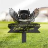 DINOZOZO Semi Truck Driver Memorial Yard Stake Custom Metal Signs2