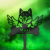 DINOZOZO Shiba Inu Dog Grave Marker Garden Stakes Dog Memorial Gift Cemetery Decor Custom Metal Signs2