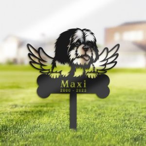 DINOZOZO Shih Tzu Dog Grave Marker Garden Stakes Dog Memorial Gift Cemetery Decor Custom Metal Signs