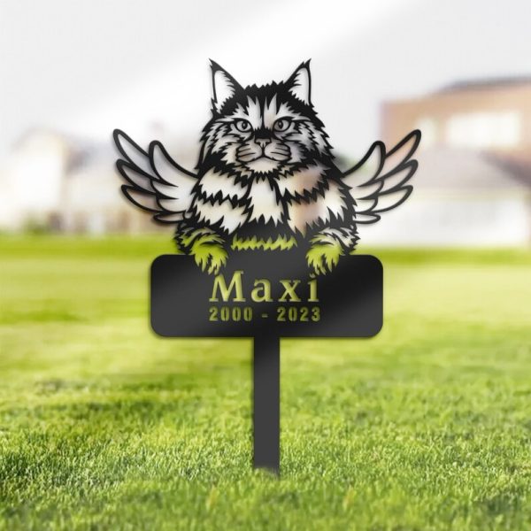 DINOZOZO Siberian Cat Grave Marker Garden Stakes Cat Memorial Gift Cemetery Decor Custom Metal Signs