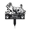 DINOZOZO Silky Terrier Dog Grave Marker Garden Stakes Dog Sympathy Gift Cemetery Decor Memorial Custom Metal Signs