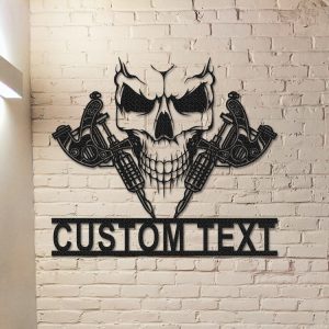DINOZOZO Skull Tattoo Machine Tattoo Studio Business Custom Metal Signs