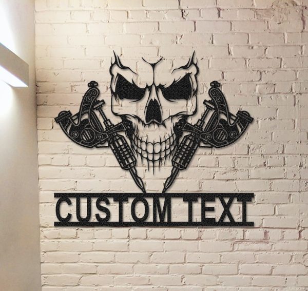 DINOZOZO Skull Tattoo Machine Tattoo Studio Business Custom Metal Signs
