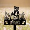 DINOZOZO Staffordshire Bull Terrier Dog Grave Marker Garden Stakes Dog Sympathy Gift Cemetery Decor Memorial Custom Metal Signs