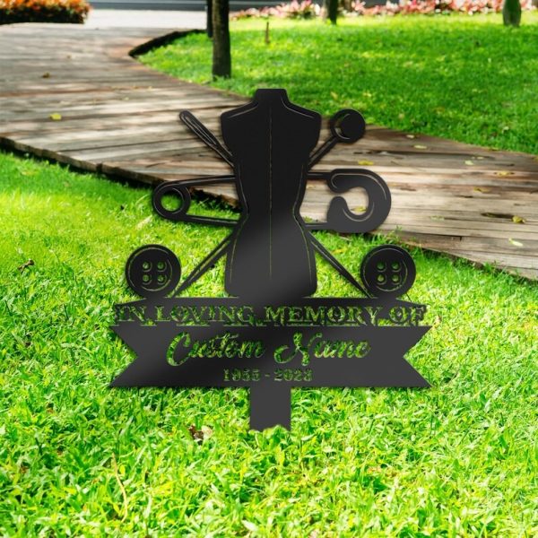 DINOZOZO Tailor Grave Marker Memorial Sign with Stake Sympathy Gifts for Loss of Loved One Custom Metal Signs