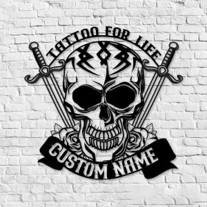 DINOZOZO Tattoo For Life Skull Tattoo Studio Business Custom Metal Signs3