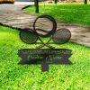 DINOZOZO Tennis Racket and Ball Tennis Player Grave Marker Memorial Sign with Stake Sympathy Gifts for Loss of Loved One Custom Metal Signs4