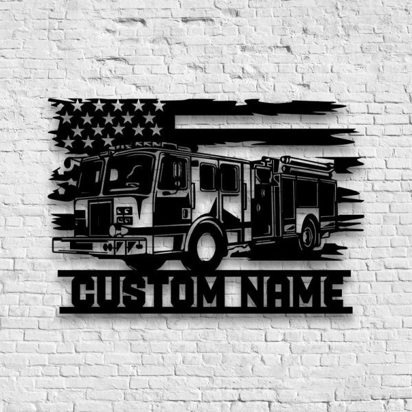 DINOZOZO US Engine Fire Truck Driver Fire Department Custom Metal Signs