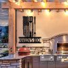 DINOZOZO US Flag BBQ Sign Backyard Grill Patio Custom Metal Signs