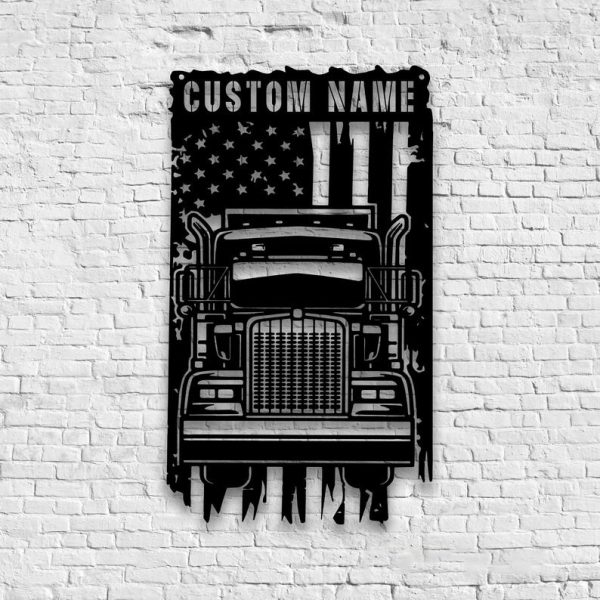 DINOZOZO US Semi Truck Driver Business Custom Metal Signs