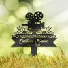 DINOZOZO Videographer Cameraman Movie Maker Grave Marker Memorial Sign with Stake Sympathy Gifts for Loss of Loved One Custom Metal Signs