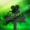 DINOZOZO Videographer Cameraman Movie Maker Grave Marker Memorial Sign with Stake Sympathy Gifts for Loss of Loved One Custom Metal Signs3