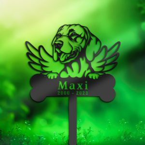 DINOZOZO Vizsla Dog Grave Marker Garden Stakes Dog Memorial Gift Cemetery Decor Custom Metal Signs2