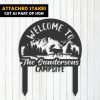DINOZOZO Welcome to Our Campsite Sign with Stake Moose and Mountain Landscape Camper RV Decor Camping Custom Metal Signs2 1