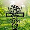 DINOZOZO Whippet Dog Grave Marker Garden Stakes Forever Loved Dog Memorial Gift Cemetery Decor Custom Metal Signs3