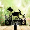DINOZOZO Wire Fox Terrier Dog Grave Marker Garden Stakes Dog Sympathy Gift Cemetery Decor Memorial Custom Metal Signs