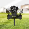 DINOZOZO Wirehaired Vizsla Dog Grave Marker Garden Stakes Dog Memorial Gift Cemetery Decor Custom Metal Signs