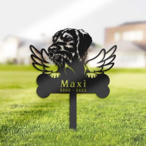 DINOZOZO Wirehaired Vizsla Dog Grave Marker Garden Stakes Dog Memorial Gift Cemetery Decor Custom Metal Signs