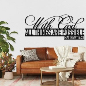 DINOZOZO With God All Things Are Possible Bible Verse Custom Metal Signs