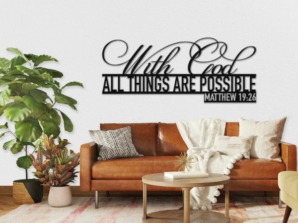 DINOZOZO With God All Things Are Possible Bible Verse Custom Metal Signs