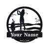 DINOZOZO Womens Golf Monogram 19th Hole Custom Metal Signs2