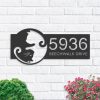 DINOZOZO Yin Yang Cat Address Sign House Number Plaque Custom Metal Signs