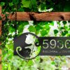 DINOZOZO Yin Yang Cat Address Sign House Number Plaque Custom Metal Signs2