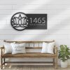 DINOZOZO Yoga Home Decor Lotus House Number Yoga Studio Decor Business Custom Metal Signs2