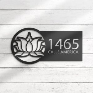 DINOZOZO Yoga Home Decor Lotus House Number Yoga Studio Decor Business Custom Metal Signs4