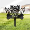 DINOZOZO Yorkshire Terrier Dog Grave Marker Garden Stakes Dog Memorial Gift Cemetery Decor Custom Metal Signs