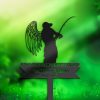 Fisherman Fishing Grave Marker Metal Garden Stakes Fisherman Memorial Gifts Sympathy Gifts for Loss of Loved One 3