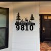 Personalized Deer Antler Address Sign Deer Hunting House Number Plaque 8x8 inch Deer Outdoor Sign Housewarming Gift for Deer Lover 1