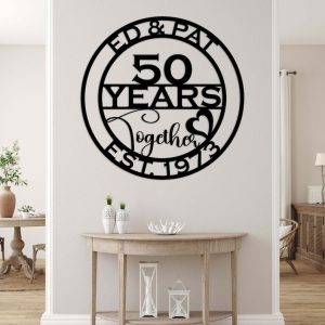 DINOZOZO 50th Anniversary Gifts For Parents 50 Years Together Valentines Day Wedding Gift Custom Metal Signs2