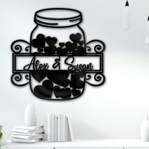 DINOZOZO A Jar of Heart Kitchen Decor Wedding Valentines Day Anniversary Gift Custom Metal Signs4