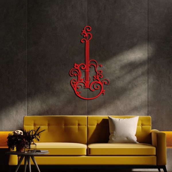 DINOZOZO Abstract Guitar Line Art Music Room Recording Studio Business Custom Metal Signs