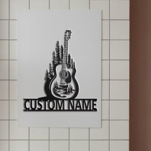 DINOZOZO Acoustic Guitar Guitarist Name Music Room Recording Studio Business Custom Metal Signs
