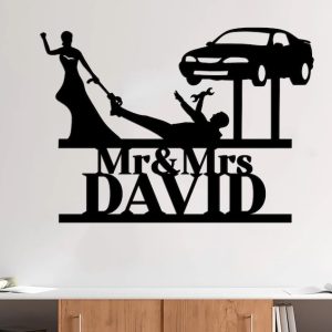 DINOZOZO Bride And Groom Mechanic Wedding Valentines Day Anniversary Gift Custom Metal Signs2