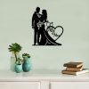 DINOZOZO Bride and Groom and Wedding Rings Silhouette Valentines Day Engagement Wedding Anniversary Gift Custom Metal Signs
