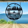 DINOZOZO Campfire Campsite Fire Pit Lake House Custom Metal Signs