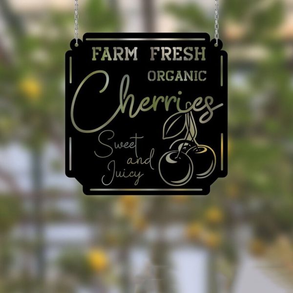 DINOZOZO Cherry Farm Sweet and Juicy Custom Metal Signs Gift for Farmer