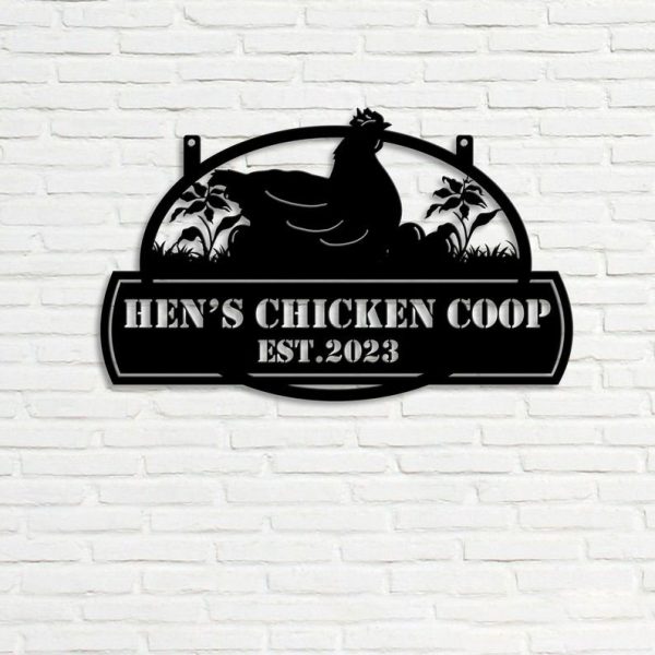 DINOZOZO Chicken Coop Hen House Custom Metal Signs Gift for Chicken Lover Farmer