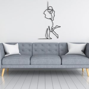 DINOZOZO Couple Abstract One Line Drawing Aesthetic Anniversary Valentines Day Gift for Her Him Custom Metal Signs 3