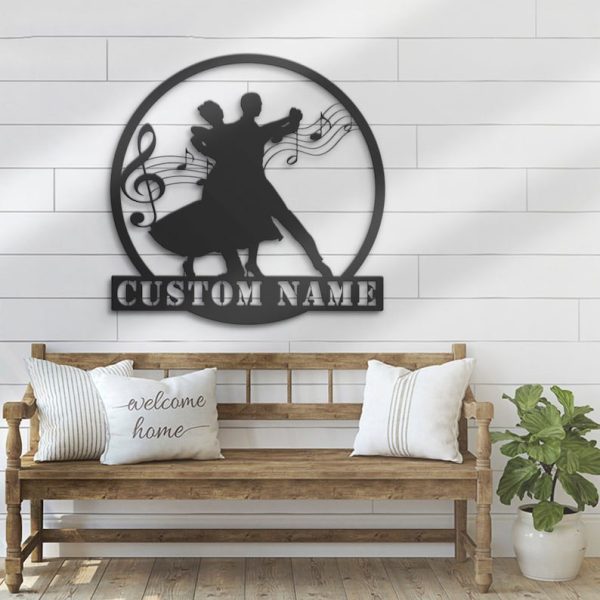 DINOZOZO Couple Ballroom Dancing Wedding Valentine’s Day Anniversary Gift Ballroom Dancer Class Business Custom Metal Signs