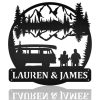DINOZOZO Couple Camper With Hippe Van Valentines Day Engagement Wedding Anniversary Gift Custom Metal Signs 1
