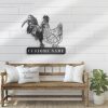 DINOZOZO Couple Chicken Rooster Hen Barn Poultry Farm Wedding Valentines Day Anniversary Gift Custom Metal Signs