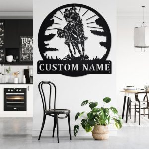 DINOZOZO Couple Cowboy Riding Horse Wedding Valentine’s Day Anniversary Gift Custom Metal Signs